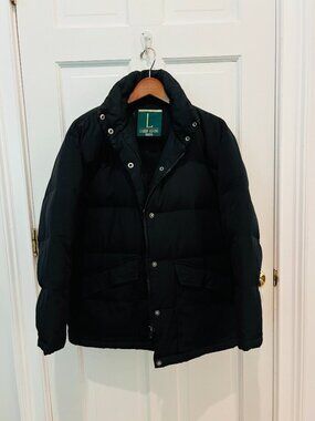 Vintage Black Larry Levine Down Puffer Jacket Coat Size Medium